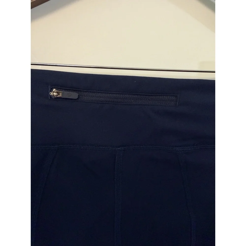 Lululemon Leggings Womens Sz 4 Navy Run With The Waves Athleisure Running Yoga